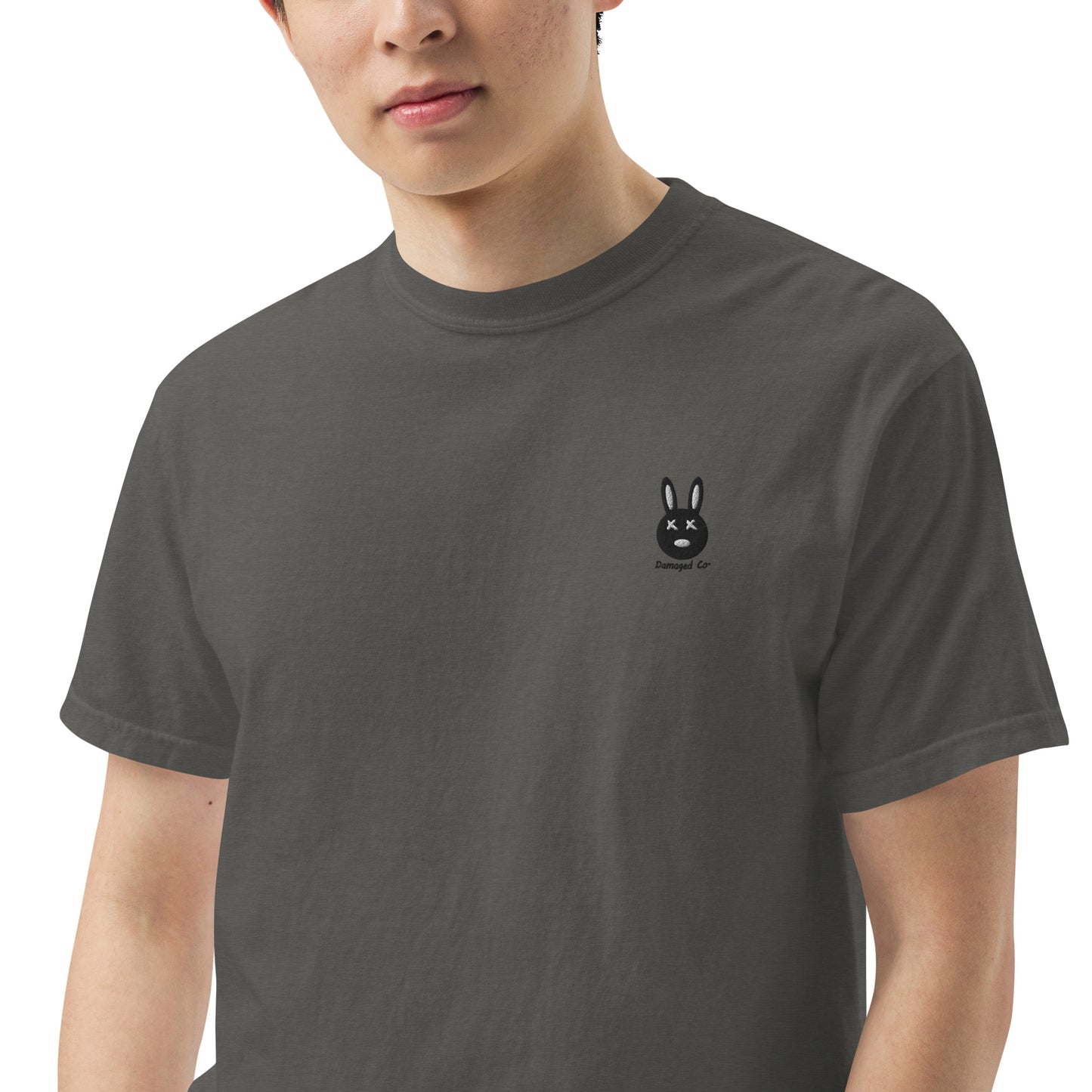 Classic Black Logo Embroidered Unisex Heavyweight T-Shirt