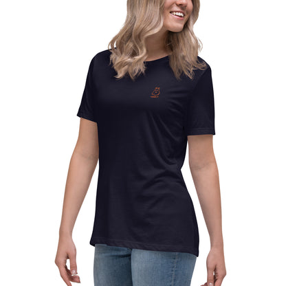 Ghost Bunny Embroidered Women's Relaxed T-Shirt