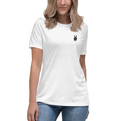 Classic Black Logo Embroidered Women's Relaxed T-Shirt